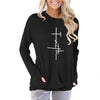 Image of Long Sleeve Pocket Hoodies For Women Faith Letters Print s Kawaii Casual Cotton Hoodies Girls Harajuku