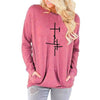 Image of Long Sleeve Pocket Hoodies For Women Faith Letters Print s Kawaii Casual Cotton Hoodies Girls Harajuku