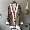 Image of Autumn Winter Knitted Leopard Sweaters