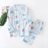 Image of 100% gauze cotton long sleeve casual sleepwear women