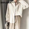 Image of Cotton Blouse Women Summer Shirt Spring Long Sleeve