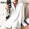 Image of Cotton Blouse Women Summer Shirt Spring Long Sleeve