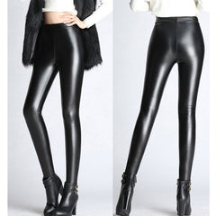 Warm Stretch Skinny Trousers Pencil Leather Leggings