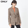 Image of ONLY winter Women  Cinched Waist Checked Blazer | 119308545