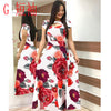 Image of Elegant Spring Autumn Women Dress 2019 Casual Bohmia Flower Print Maxi Dresses Fashion Hollow Out Tunic Vestidos Dress Plus Size