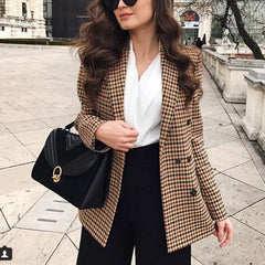 Double Breasted Business Female Blazer Coat Talever