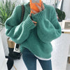 Image of Sweater Women 2020 Autumn Winter  Solid O Neck Pullover Sweaters