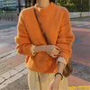 Image of Sweater Women 2020 Autumn Winter  Solid O Neck Pullover Sweaters