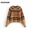 Image of Women Casual O-neck Printed Sweater 2020 Winter Long Sleeve