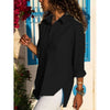 Image of Split Hem Button Detail Tunics Women 5XL Plus Size Chiffon