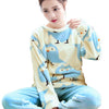 Image of Autumn & Winter Women Pyjamas Sets pajamas Sleepwear Suit Thick