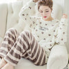 Image of Autumn & Winter Women Pyjamas Sets pajamas Sleepwear Suit Thick