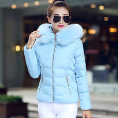 2020 new fur collar hooded warm women down jacket outerwear winter coat women jacket