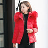 Image of 2020 new fur collar hooded warm women down jacket outerwear winter coat women jacket