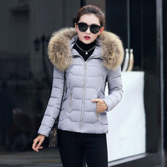 2020 new fur collar hooded warm women down jacket outerwear winter coat women jacket