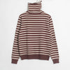 Image of Wixra Women Soft Striped Knitted Sweater Ladies Long Sleeve Turtleneck