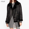 Image of 2020 New Winter Women Sheepskin Coats Thicken Faux Leather Fur Female Coat