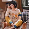 Image of Long Sleeve Top Long Pant Pajamas Set Woman Sleepwear