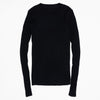 Image of Crew Neck Ribbed Sweater Women Basic Slim Fit Rib Knitted Top Pullover Solid Long Sleeve Cotton Sweaters With Thumb Hole