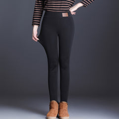 New Fashion High Waist Autumn Winter Women Thick Warm Elastic Pants