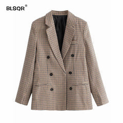 Double Breasted Business Female Blazer Coat Talever