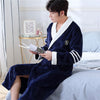 Image of Winter Thick Warm Female Coral Fleece Kimono Robe Lovers Couple Nightgown