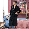 Image of Winter Thick Warm Female Coral Fleece Kimono Robe Lovers Couple Nightgown