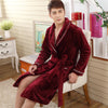 Image of Winter Thick Warm Female Coral Fleece Kimono Robe Lovers Couple Nightgown