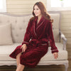 Image of Winter Thick Warm Female Coral Fleece Kimono Robe Lovers Couple Nightgown