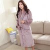 Image of Winter Thick Warm Female Coral Fleece Kimono Robe Lovers Couple Nightgown