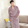 Image of Winter Thick Warm Female Coral Fleece Kimono Robe Lovers Couple Nightgown