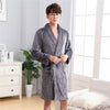 Image of Winter Thick Warm Female Coral Fleece Kimono Robe Lovers Couple Nightgown