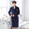 Image of Winter Thick Warm Female Coral Fleece Kimono Robe Lovers Couple Nightgown