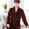 Image of Winter Thick Warm Female Coral Fleece Kimono Robe Lovers Couple Nightgown