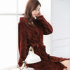 Image of Winter Thick Warm Female Coral Fleece Kimono Robe Lovers Couple Nightgown