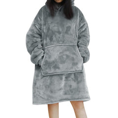 Women Blanket Sweatshirt Robe Winter Hoodies Outdoor Hooded Coats