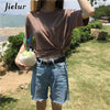 Image of Jielur Tee Shirt 15 Solid Color Basic T Shirt Women Casual O-neck Harajuku Summer Top Korean Hipster White Tshirt S-XL Dropship