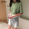 Image of Jielur Tee Shirt 15 Solid Color Basic T Shirt Women Casual O-neck Harajuku Summer Top Korean Hipster White Tshirt S-XL Dropship