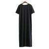 Image of Maxi T Shirt Dress Women Summer Christmas Party Sexy Vintage Bandage Knitted Boho Bodycon Casual Black Long Dresses Plus Size