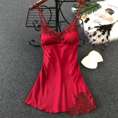 Women's Sexy Lingerie Silk Nightgown Summer Dress