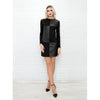 Image of Women Vintage Leather Patchwork Elegant Office Dress