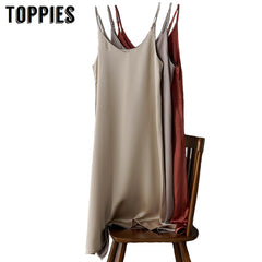 2020 women Spring Summer satin dress luxury shiny sundress