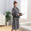 Image of Thicken Warm Couple Flannel Robe Winter Long Sleeve