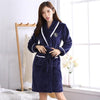 Image of Thicken Warm Couple Flannel Robe Winter Long Sleeve