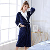 Image of Thicken Warm Couple Flannel Robe Winter Long Sleeve