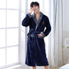 Image of Thicken Warm Couple Flannel Robe Winter Long Sleeve