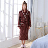 Image of Thicken Warm Couple Flannel Robe Winter Long Sleeve