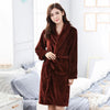 Image of Thicken Warm Couple Flannel Robe Winter Long Sleeve