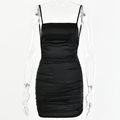 Articat Spaghetti Strap Mini Satin Dress