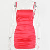 Image of Articat Spaghetti Strap Mini Satin Dress